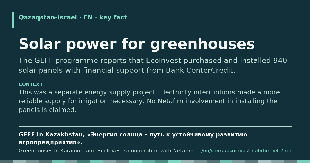 Fragment card: Solar power for greenhouses