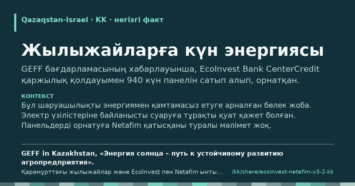 Үзінді карточкасы: Жылыжайларға күн энергиясы
