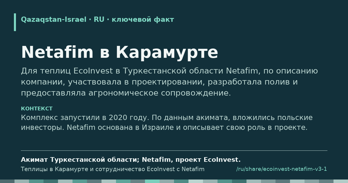 Карточка с фрагментом «Netafim в Карамурте»